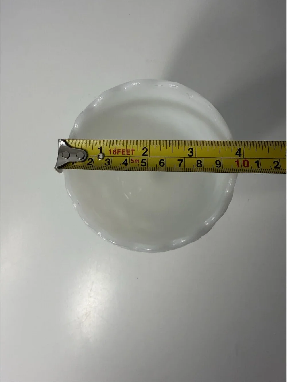 VTG Diamond Quilted White Milk Glass Water Wine Goblet Compote Pedestal 6.25” H
